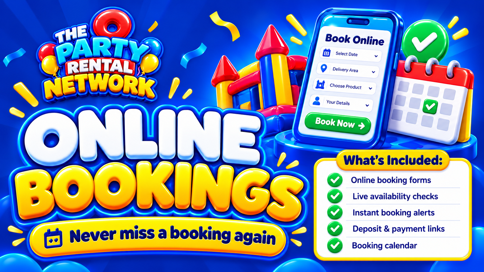 Online Bookings — The Party Rental Network